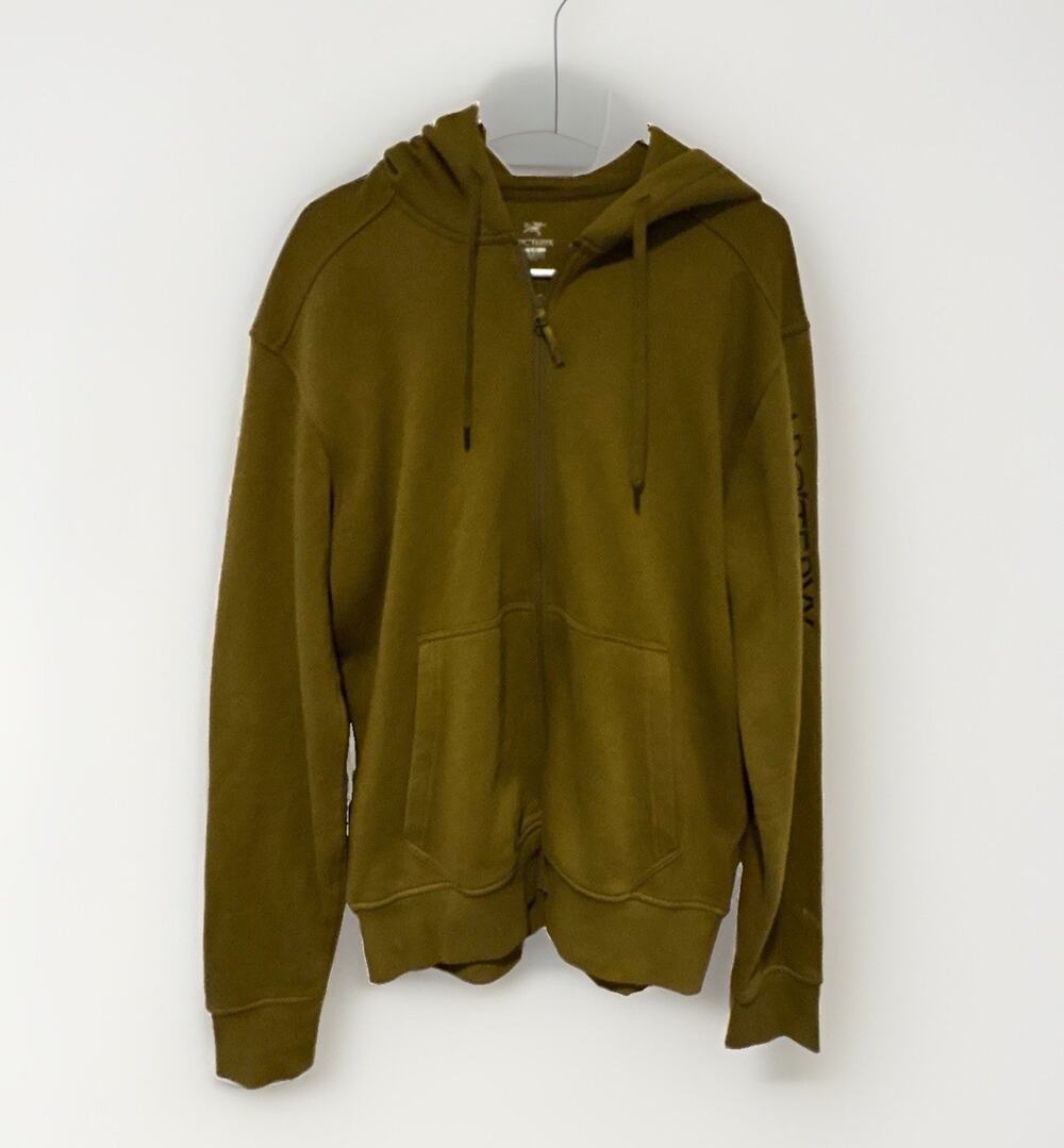 Arc'teryx Men's Word On End Full-Zip Fleece Hoodie - Size Large - Yukon Gold